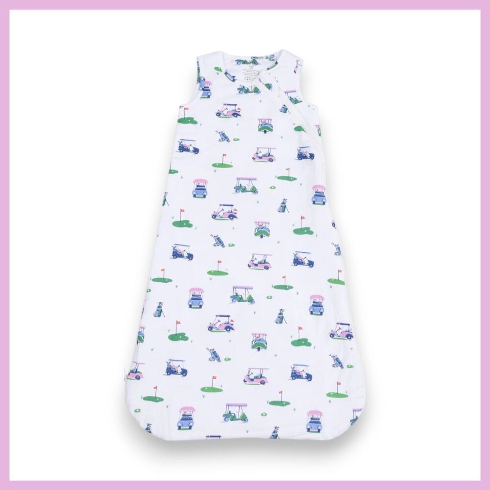 Angel Dear Bamboo Sleep Bag Vintage Golf Carts Pink 18-36 Months Large NIB